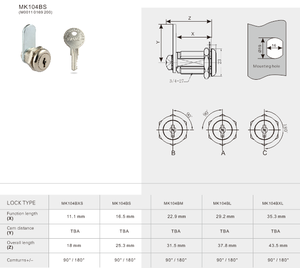 MK104BS Zinc Alloy High Security Small Metal Cabinet <strong>Tool</strong> <strong>Box</strong> Drawer Spherical Wafer Mail <strong>Box</strong> Cam <strong>Lock</strong> Flat Key Cam <strong>Lock</strong> - Product Image 4