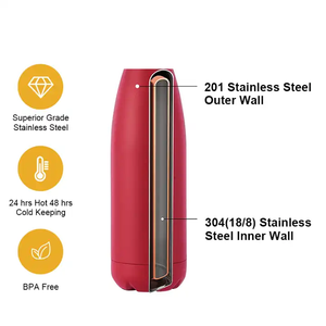 Bouteilles d'eau isothermes personnalisées en acier inoxydable 304 à double paroi de 1 L pour le sport, vente en gros - Product Image 3