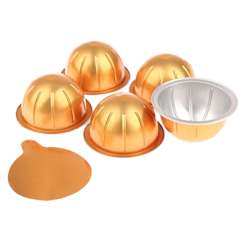 Reusable 230ML Gold Cup Coffee Capsule Pods PET Plastic Disposable Container Tool