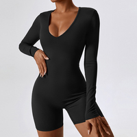Combinaisons personnalisées tricotées de couleur unie Combinaisons à taille haute Combinaisons serrées Gym sportive Combinaison de yoga SXEY pour femmes