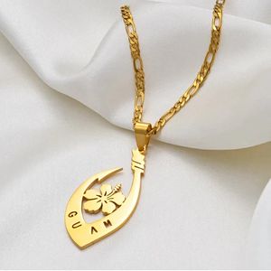 Guam Hawaii pendentif <span class=keywords><strong>Collier</strong></span> en Acier Inoxydable Bijoux plaqué <span class=keywords><strong>or</strong></span> cocotier colliers Bijoux Acier Inoxydable <span class=keywords><strong>Collier</strong></span> - Product Image 3