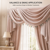 Ruban de luxe avec nœud, pampilles en cristal, franges, chaîne ovale et dentelle pour rideaux, draperies, cantonnières, oreillers et décoration intérieure