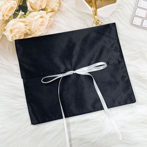 Custom Logo Printed Satin Envelope Hair <b>Bundle</b> Wig Bag With Tie Hair Extension <b>Clothes</b> Packing Dust Silk Pouch Bags - Product Image 4