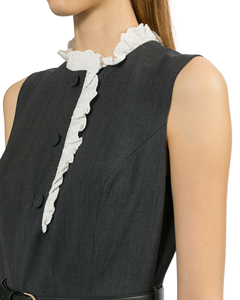 Sweet Solid Ruffled Breathable Lace Vest-Dress with Digital <b>Printing</b> for Summer - Product Image 5