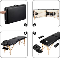 Table de massage pliable pour salon de beauté Camillas de Masajes Portatil en bois en cuir Pu