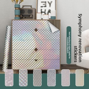 <span class=keywords><strong>Película</strong></span> Decorativa XUANMEI Iridiscente, Papel Láser Arcoíris, Degradado Colorido, PET, 0.33mm de Grosor, Autoadhesiva, Decoración Moderna - Product Image 1