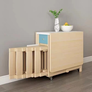 <span class=keywords><strong>Tavolo</strong></span> da Pranzo Multifunzionale Estensibile in MDF con Sedute Nascoste, Vano Contenitore e Design Pieghevole Compatto - Product Image 6