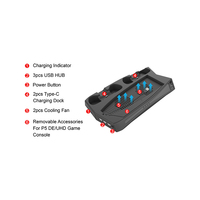 Support Vertical Multifonctionnel de Charge pour PS5 DE/UHD avec Ventilateur de Refroidissement et Chargeur pour Manette PS5 – Accessoires de Jeu PlayStation 5