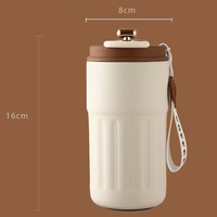 Gobelet isotherme intelligent en acier inoxydable avec logo personnalisé, anti-fuite, avec sangle de poignet pour les voyages