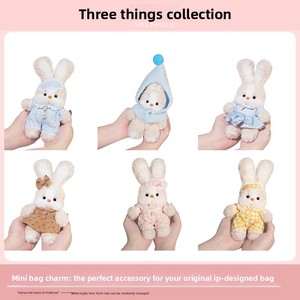 Peluche in flanella Coniglio <span class=keywords><strong>Buonanotte</strong></span>, Giocattolo di coppia, Portachiavi, Ciondolo per zaino, Unisex per bambini, Accessori regalo di Natale e festività - Product Image 2