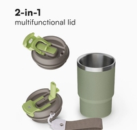 Gobelet à café isotherme portable personnalisable, nouveau modèle à double paroi en acier inoxydable 304, double usage, style sportif, pour usage promotionnel, 16 oz