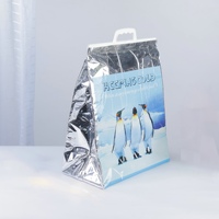 Sac isotherme portable en aluminium avec poignée, motif lettres, étanche, chaud/froid, pour barbecue, pizza, fermeture à pression OEM