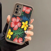 Coque de téléphone portable jaune Hibiscus pour Samsung Galaxy A05s S25 S26 Plus A17, étuis couleur bonbon pour iPhone, coque arrière