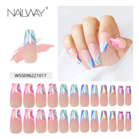 Nailway Faux Ongles Longs Moyens en ABS Vente en Gros, Façon Coffin Ballerine, Artificiels à Coller, Ongles Press-on Personnalisés de Luxe