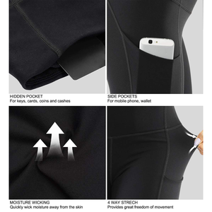 Dropshipping Women High Waist Solid Yoga <b>Leggings</b> <b>with</b> <b>Pockets</b> Stretch Breathable Full Length <b>Workout</b> Pants - Product Image 4