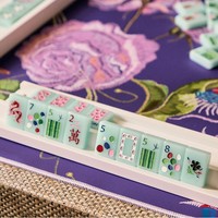 Mahjong américain moderne, série Green Leopard, ensemble de divertissement familial portable avec jeu de poker