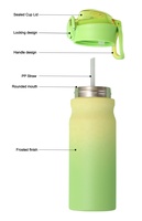 Botella de Agua de Acero Inoxidable con Pajita, Novedad 2024, para Deportes y Viajes, Libre de BPA, Mantiene Bebidas Frías y Calientes, Termo