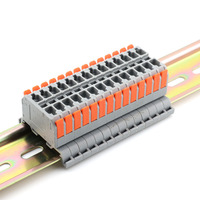 Bloc de bornes à connexion rapide sur rail DIN à haute conductivité 2,5 mm 24 A 250 V -20-105 Contact durable PA66