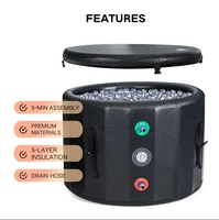 Baignoire pliable gonflable en tissu Drop Stitch avec couvercle pour adultes, idéale pour la récupération et la thérapie par le froid – Nouveauté très demandée