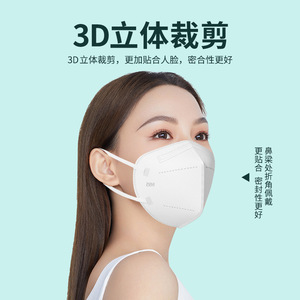 Masque de protection jetable KN95 Morning Industry 95kn unisexe adulte blanc respirant anti-poussière - Product Image 4