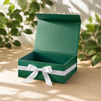 Boîte cadeau en carton rigide pliable magnétique de luxe avec logo personnalisé, coins arrondis, écologique, durable, finition vernie