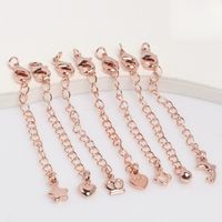 10 pièces/sac Chaîne d'extension plaquée or 14/18 carats de différentes formes avec fermoirs mousquetons pour la fabrication de colliers et de bijoux DIY