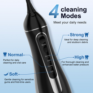 Hydropulseur <span class=keywords><strong>dentaire</strong></span> pour l'hygiène buccale, réservoir <span class=keywords><strong>d</strong></span>étachable de 300 ml, étanche IPX7, rechargeable, USB-C, sans fil, portable - Product Image 4