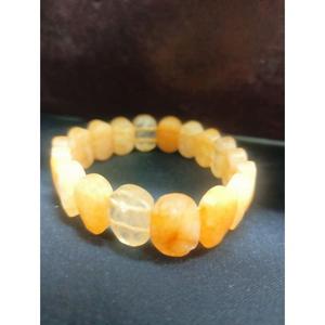 Gemstone Stones Quartzite 16mm Faceted Wide Beads Crystal Stretch Bangle 7.5 Inch handmade bulk product - Product Image 3