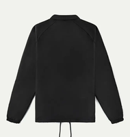 Veste d'entraîneur pour hommes avec design personnalisé, coupe-vent noir uni avec logo personnalisé OEM Vêtements pour hommes grande taille en polyester Service OEM