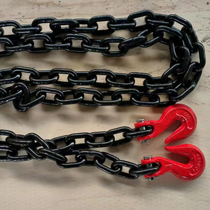 โซ่ยกเหล็กอัลลอยด์ เกรด 80 G80 แบบสองขา เชื่อมเรียบ โครงสร้างเชื่อมแบบธรรมดา สำหรับสายพานลำเลียง ขนาด 3/16-3/4 นิ้ว สีดำ - Product Image 5