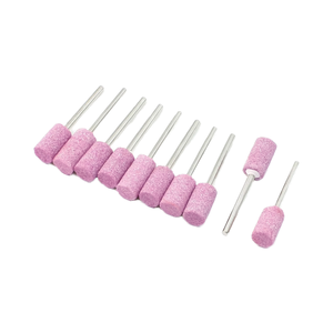 100 Uds puntas montadas de cerámica Rosa corindón cromado cilíndrico/bala/forma de cono juego de ruedas de pulido de piedra abrasiva OEM - Product Image 1