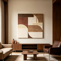 Impression décorative abstraite Art déco moderne sans cadre, art mural suspendu pour la décoration d'hôtels et de maisons, toile carrée/bois, multi-pièces