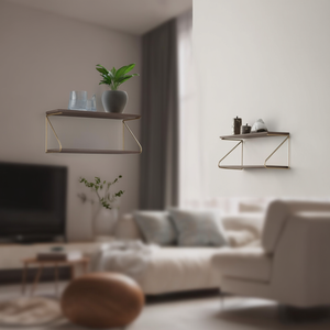 Étagère murale à deux niveaux, organiseur de rangement suspendu moderne pour salon et chambre - Product Image 3