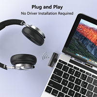 Adaptateur Bluetooth 5.0 USB Dongle Bluetooth basse énergie pour PC Mini adaptateur sans fil longue portée Compatible avec ordinateur portable de bureau
