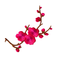 Patchs brodés personnalisés fleur de prunier, appliques thermocollantes brodées fleur de prunier