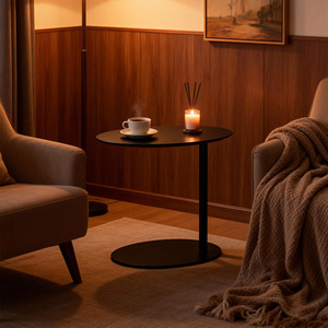 Tavolino Moderno di Lusso Leggero, Comodino, Tavolino da Caffè in Legno, Tavolino Angolare per Divano con Piano in Vetro - Product Image 2