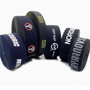 Ruban élastique jacquard à motif logo personnalisé en coton, nylon, polyester, chevron pour chaussures, motif uni, matériau PP - Product Image 1