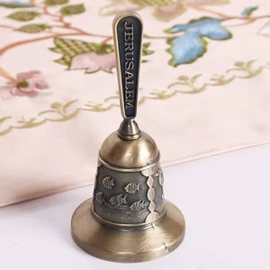 Campana de mano Retro personalizada, campana de meditación decorativa de aleación de Zinc personalizada, regalo de promoción, campana de cena de recuerdo de viaje de <span class=keywords><strong>Jerusalén</strong></span> - Product Image 3
