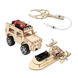STEM Physics Laboratory Series 3-in-1 Wood Ship Truck Robotic Arm Toy Set Montessori Educational Science Toys kit per bambini