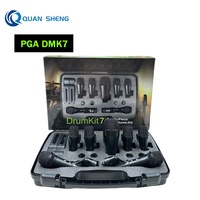 Kit de micros professionnels dynamiques pour caisse claire/tom, 7 micros pour instruments de musique avec étui de transport, microphone de batterie d'enregistrement PGA DrumKit7
