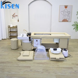 KISEN New Design Head Spa Durable Moxibustion Health Bed Thai Japanese Spa Shampoo Bed Bowl With Foot <b>Bath</b> for Salon Spa Hotel - Product Image 3
