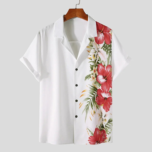 2025 été <span class=keywords><strong>fleur</strong></span> imprimer Sublimation <span class=keywords><strong>chemise</strong></span> hommes décontracté hawaïen <span class=keywords><strong>col</strong></span> rabattu à manches courtes chemises boutonnées pour hommes - Product Image 3