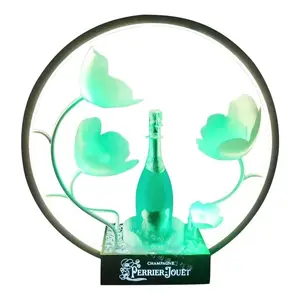 新款发光二极管莲花圈金属环Perrier Jouet香槟酒瓶主持人夜总会休息室派对装饰