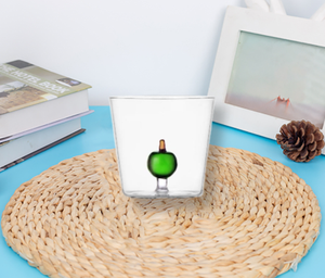 Tùy chỉnh tay thổi Borosilicate rõ ràng Glass Coffee cup bên trong 3D nửa Apple Shape Glass Tumbler Mug - Product Image 4