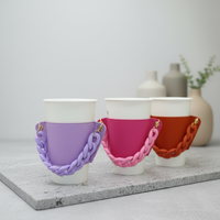 Porte-gobelet portable en cuir tendance, coloré, avec sangle, pour tasses réutilisables
