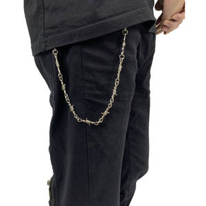 Nacional hip hop TIDE <span class=keywords><strong>marca</strong></span> pantalones cadena estilo Hong Kong pantalones oscuros cadena collar hombres mujeres Jeans cintura billetera - Product Image 5