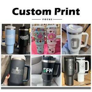 Vaso Térmico de 40oz con Logotipo Personalizado, Asa y Pajita, Regalos Corporativos, Taza de Metal Aislada al Vacío de Acero Inoxidable, Taza de Viaje para Café y Té - Product Image 4