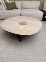 ODM/OEM Table basse moderne en pierre de marbre travertin personnalisable et Collection de comptoir de table à manger
