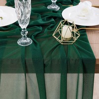 Nappe et chemin de table en crêpe de style moderne, voile de beauté pour décorations de mariage, vente en gros pour fêtes d'anniversaire et événements