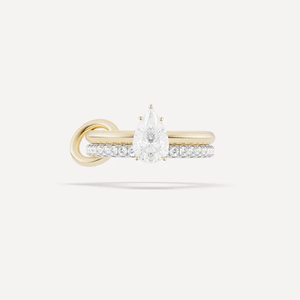 LOZRUNVE Gioielli Raffinati, Set di Anelli Doppi Connessi con Zirconi Ovali e a Goccia, Stile Solitario ed Eternity per Uomo e Donna - Product Image 6
